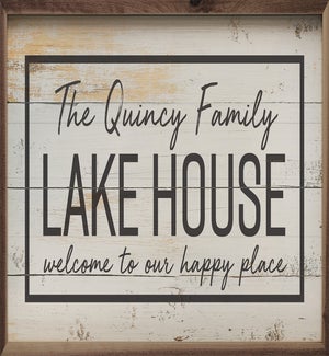 Personalized Name Lake House Border Whitewash